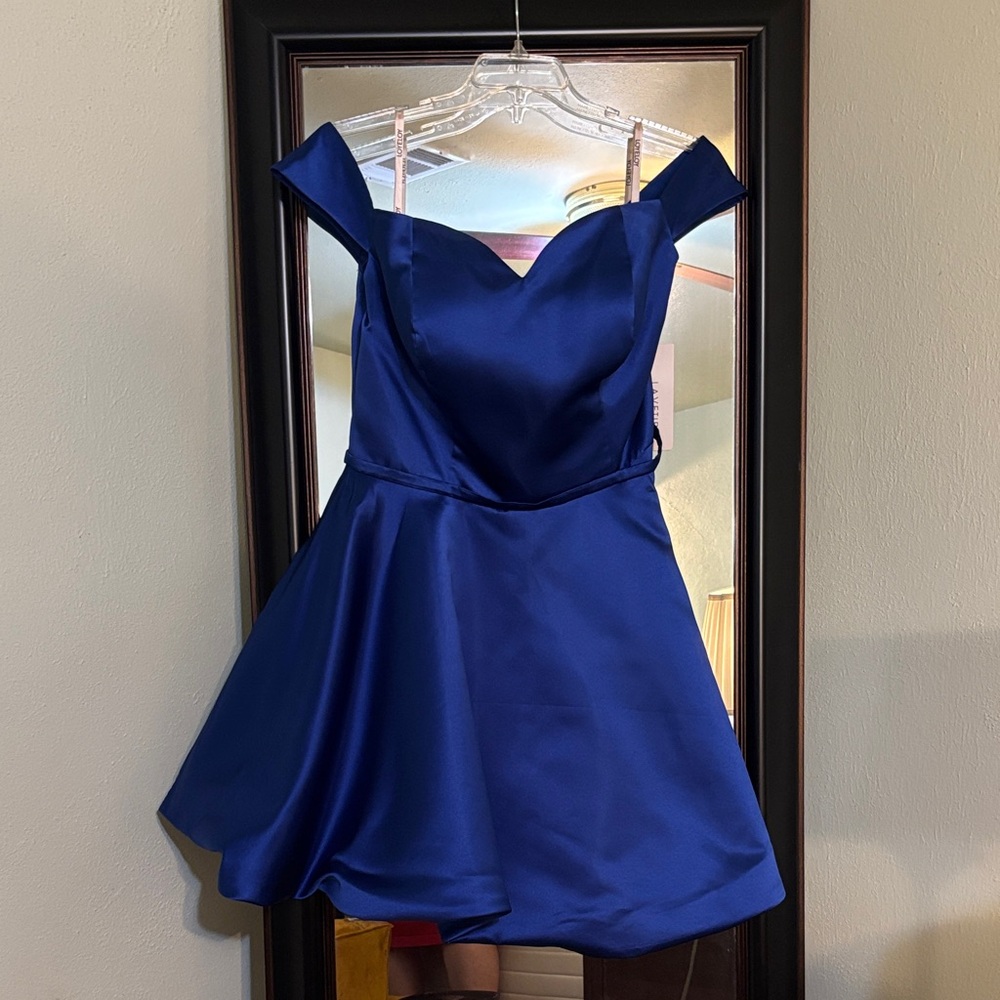 Elegant Blue Off-Shoulder Dress